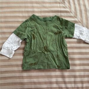 Carter's Green and White Long Sleeve Tee with Bug 🐛 Design